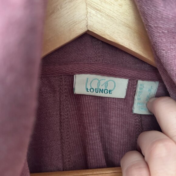 Logo Lounge Lori Goldstein Tunic Top Womens Large Purple Zip Up Pockets Hooded - Picture 5 of 7